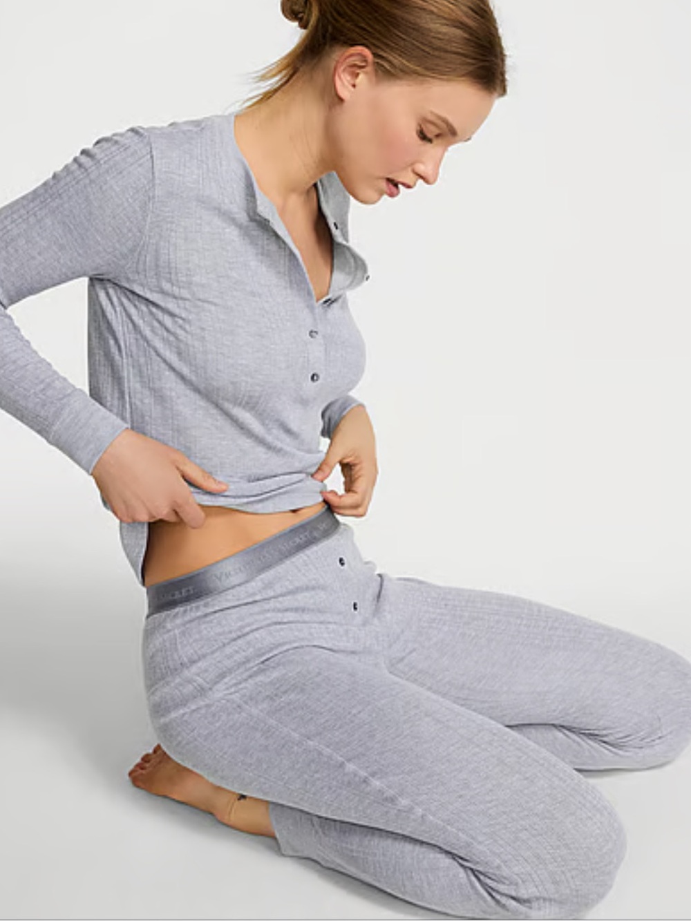 Victoria's Secret Henley Long Pajama Set